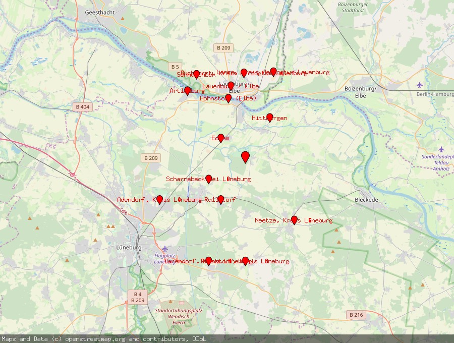 Landkarte von Lüdersburg