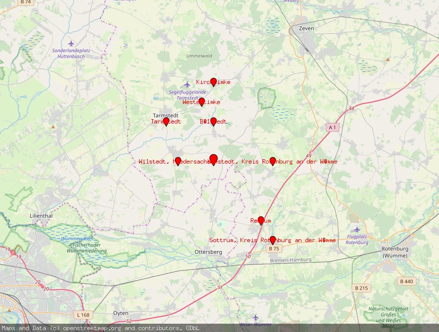 Landkarte von Vorwerk bei Tarmstedt